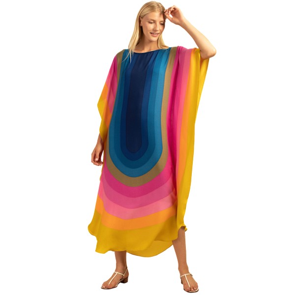 Kvindes Regnbue Plus Size Strand Skjortekjole Blue