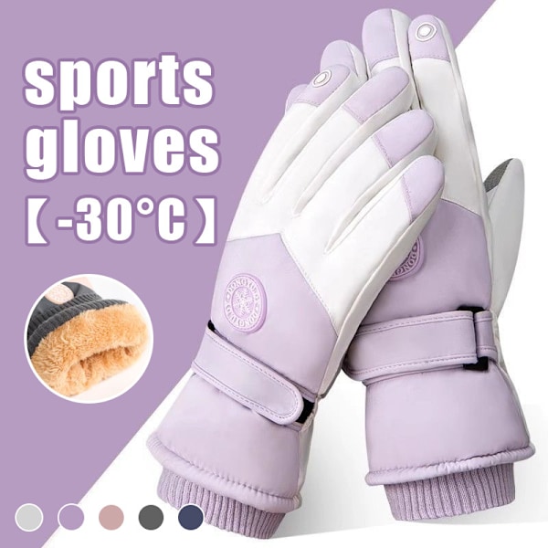 Skidhandskar för Män Kvinnor Vattentäta Snö Skidhandskar för Vinter Snowboard Purplish white