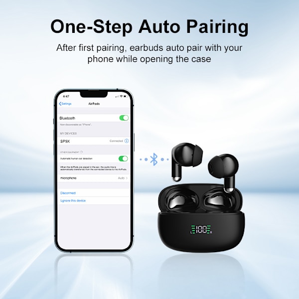 Trådlösa Hörlurar Bluetooth 5.3 Hörlurar In-Ear Touch Control