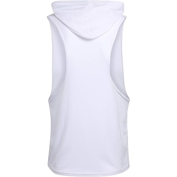 Miesten treenihupparihihaton lihaspaita kehonrakennukseen White XS
