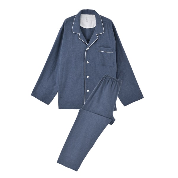 Pyjamas i flanell, set , 100 % bomull man-blue M
