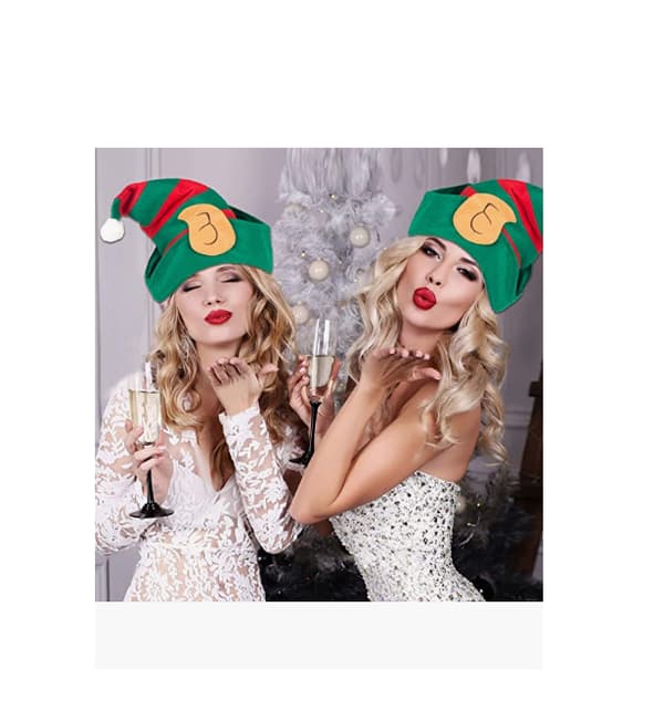 Christmas Elf Hats Röda Och Gröna Clown Hattar