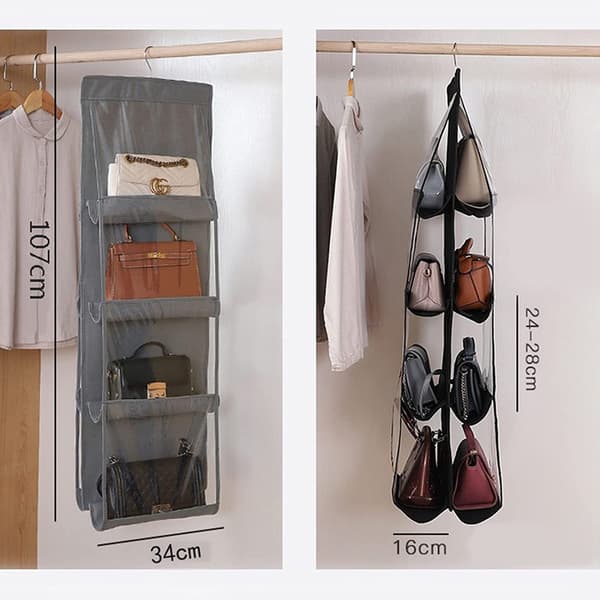Handväska Hängande Organizer Black 8 Pockets