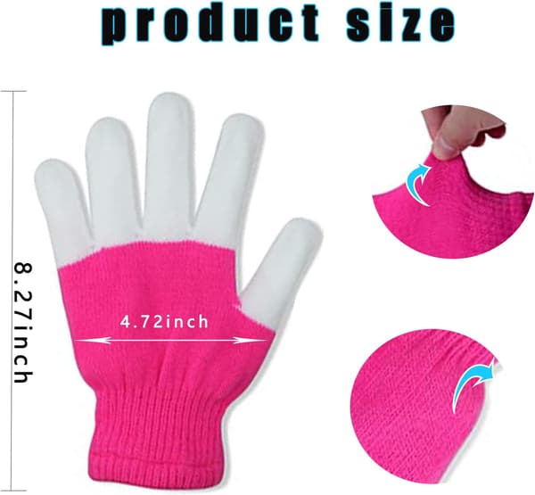 LED-lysende Rave-leker, Glow Finger-hansker for barn Pink