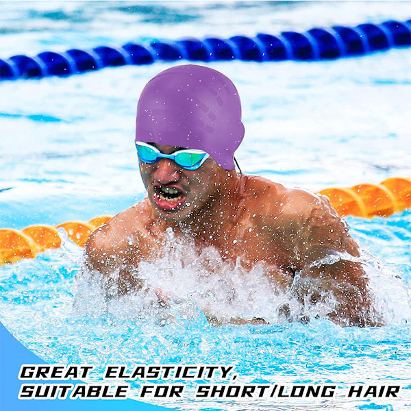 Svømmehætter Ørebeskyttelse 3D Svømmehætte Purple