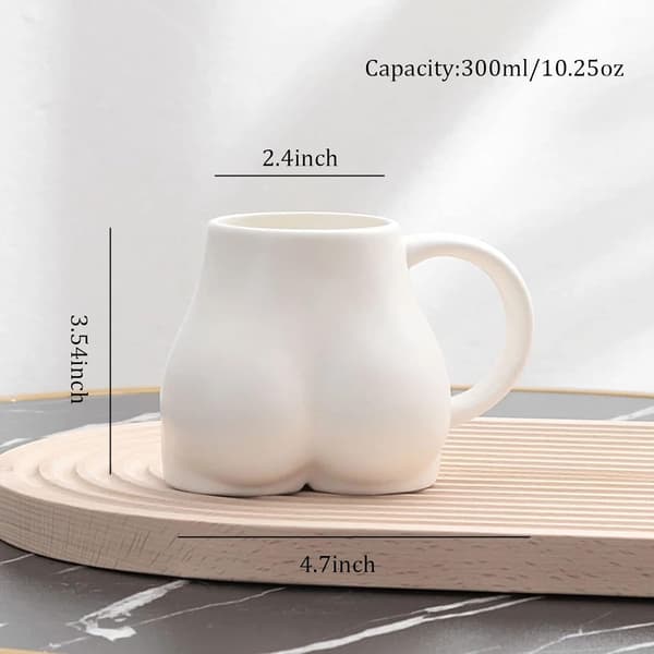Rolig Bakdel Kaffekopp, 3D Bakdel Keramik Kaffe Koppar White