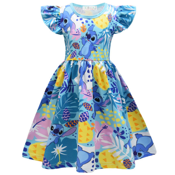 Barn Toddler Baby Flickor Regnbågsklänning Princess Ärmlös Beach Butterfly Sundress 140