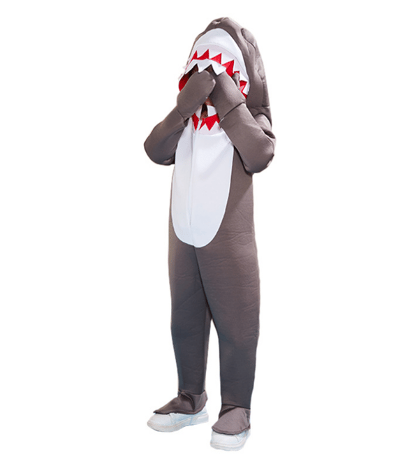 Halloween grå unisex hajdräkt för Halloween L