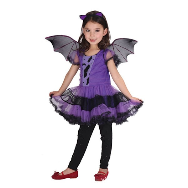 Tyttöjen Lepakko Halloween-asu Noita Cosplay-asu Tutu-mekkosetti Lapsille M