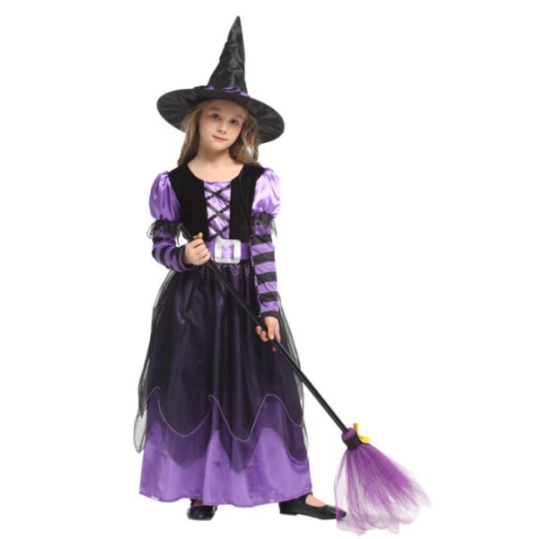 Halloween kostymer Häxdräkt för flickor purple XL