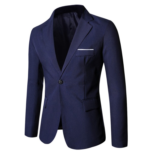 Casual Suit Slim Fit Jacketopp för män Dark blue XL