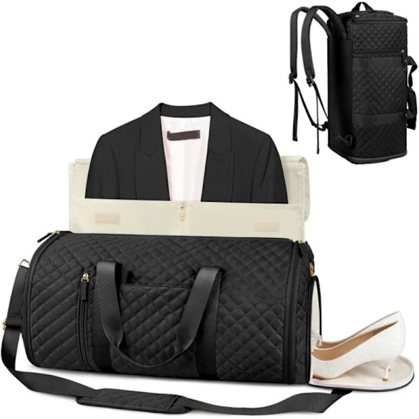 Konvertibel Klesduffelbag, Reiseklesbag Black