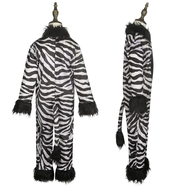 Zebra Kostume til Børn - Cosplay Halloween Dyredragt M