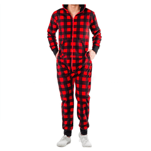 Julfamiljsmatchande pyjamas Hoodies red M