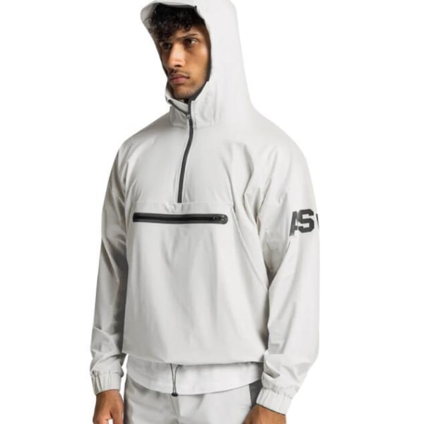 Hoodie med kvarts dragkedja för herr white S