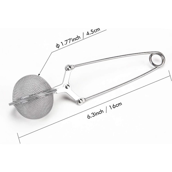 Snap Ball Te-sil, 3-pak Rustfritt Stål Te-infuser Filter