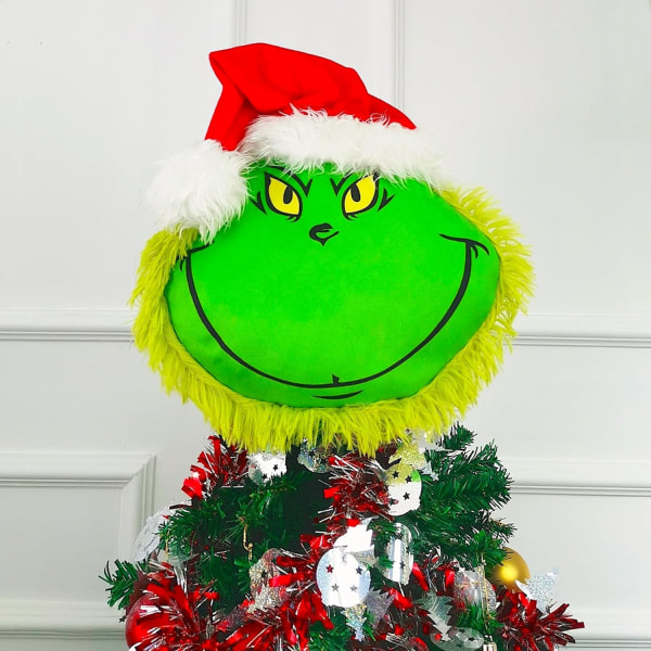 Fluffy Grøn Grinch Juletræspynt Head