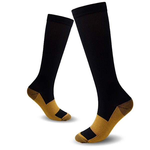 3st Kopparkompressionsstrumpor för män Cirkulation black XL