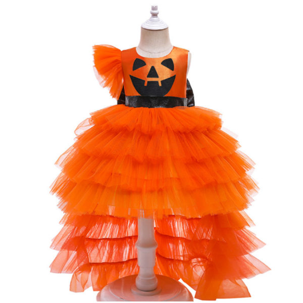 Flickor Pumpkin Ghost Fancy Kostym Halloween Klänning M