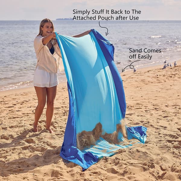 Extra stor strandsandtät matta Blue 270*215cm