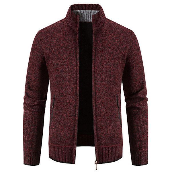 Stickade Casual Cardigans för män Red 2XL