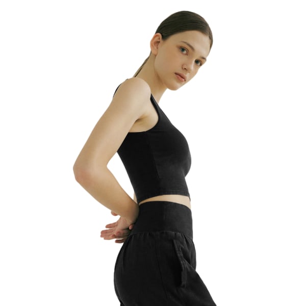 Avtagbara vadderade yogalinnen för kvinnor Ärmlösa Fitness Sports BH Black S