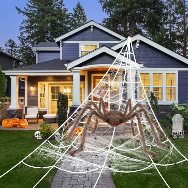 59” Halloween Hårig Spindel Utomhus Dekorationer Brown