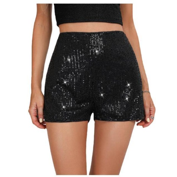 Dampaljetter Shorts Glitter Party Shorts med hög elastisk midja XL