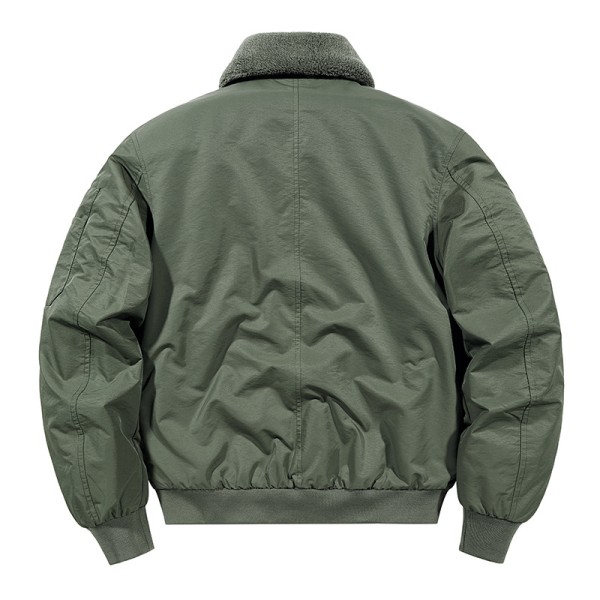 Miesten Puuvillainen Cargo-Takki Talvi Sherpa-Fleece Vuorattu Takki Green 4XL