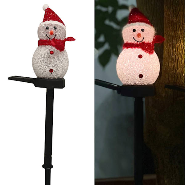 Solar Pathway Lights, Snowman Christmas Pathway Lights red