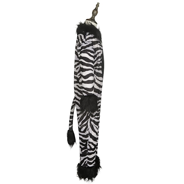 Barn Zebradräkt Cosplay Halloween Djur Jumpsuit S
