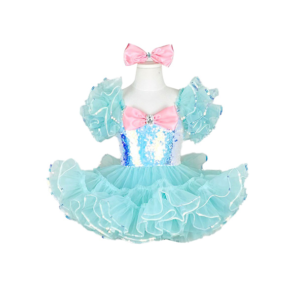 Barn Ballroom Klær Sekvensert Moderne Danse Tutu Kjole yellow 160cm