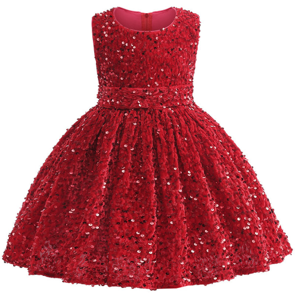 Tyttöjen Sekvenssit Meidän Sleeveless Sparkly Lasten Juhla Sekvenssi Sparkle Meidän red 130cm