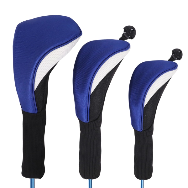 7X Golf Club Head Covers Set Long Neck Driver Fairway Woods Headcover blue and white