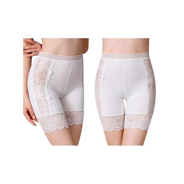 Slipshorts för under klänningar, dam, anti-skav underkläder White L
