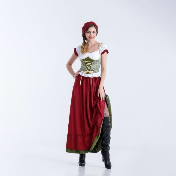 Oktoberfestdräkt för kvinnor Traditionella bayerska karnevalskostymer Style 2 XL