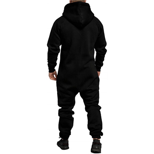Mænds Hættetrøje Jumpsuit Lynlås Én-delt Pyjamas Playsuit Dark Grey M