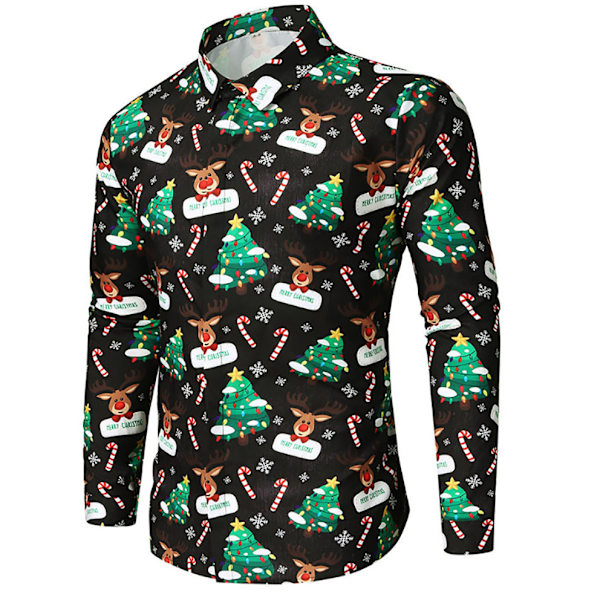 Print skjorta med tomtetryck för män green XL