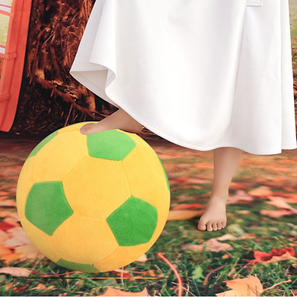 Plysch fotbollar fluffig fylld fotbollskudde yellow 30cm