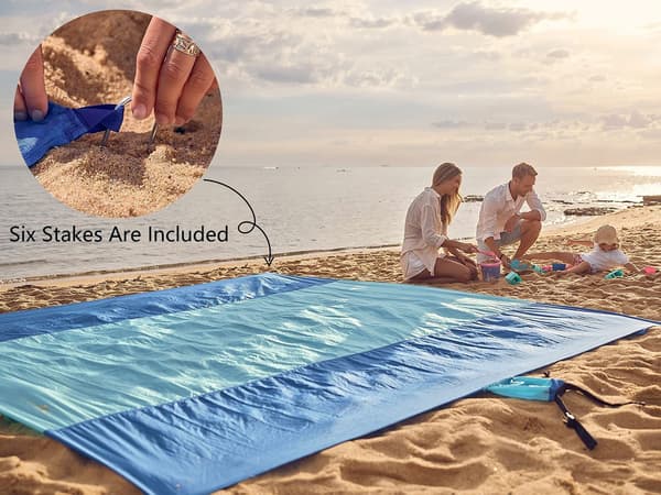 Extra stor strandsandtät matta Blue 210*200cm