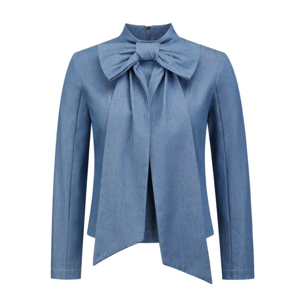 Damjacka i Denim med Rund Krage och Blixtlås Dark Blue XL