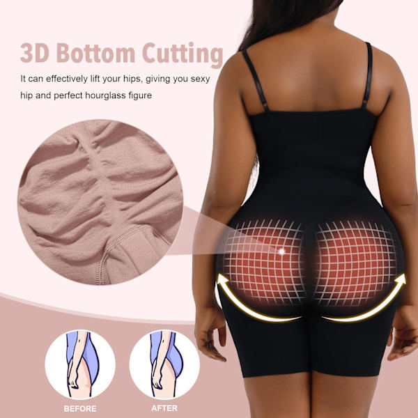 Shapewear för kvinnor Body Shaper Body Butt black M