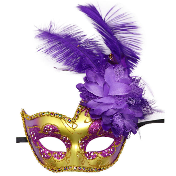 Spets Maskerad Ball Mask Födelsedagsbal Bröllopsfest gold purple