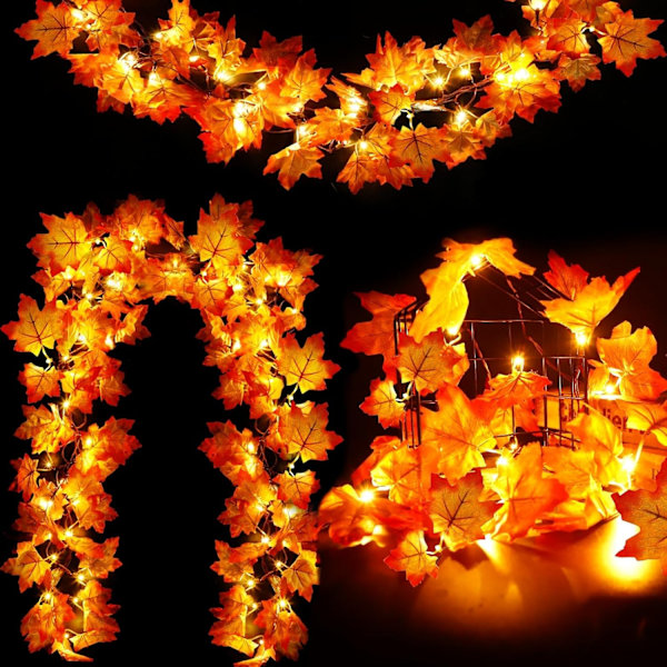 3 Set Thanksgiving Dekorativa Höstlampor 6M