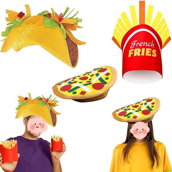 Pizza Hat Taco Kostumehat Pommes Frites Mad Hat French fries