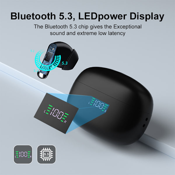 Trådlösa Hörlurar Bluetooth 5.3 Hörlurar In-Ear Touch Control