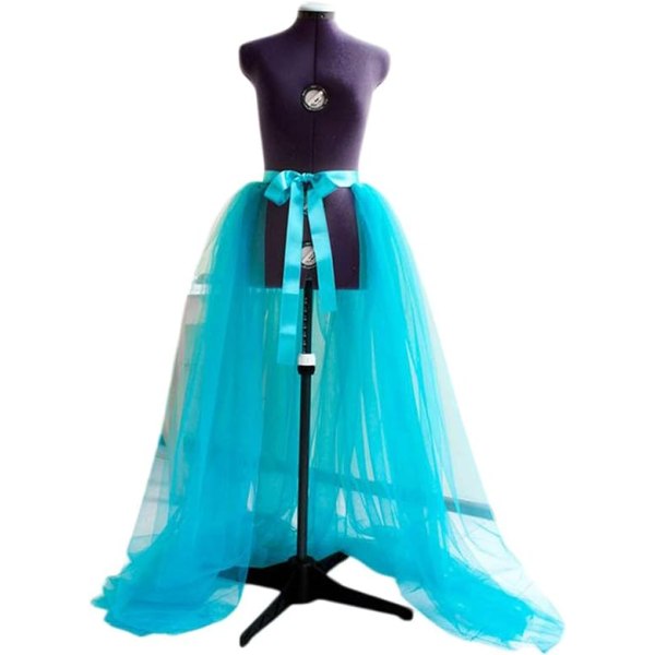 Kvinners Tulle Tutu Lange Skjørt Bryllup Maxi Kjole Blue