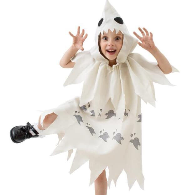 Halloween-kappe med hette for barn White M