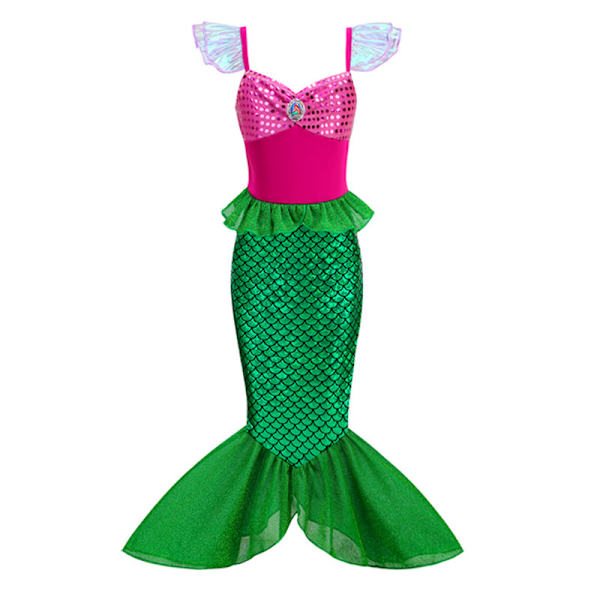Pienen Tytön Merenneitoasu Prinsessapuku Puku Leikki Halloween Cosplay Asuste Green 140