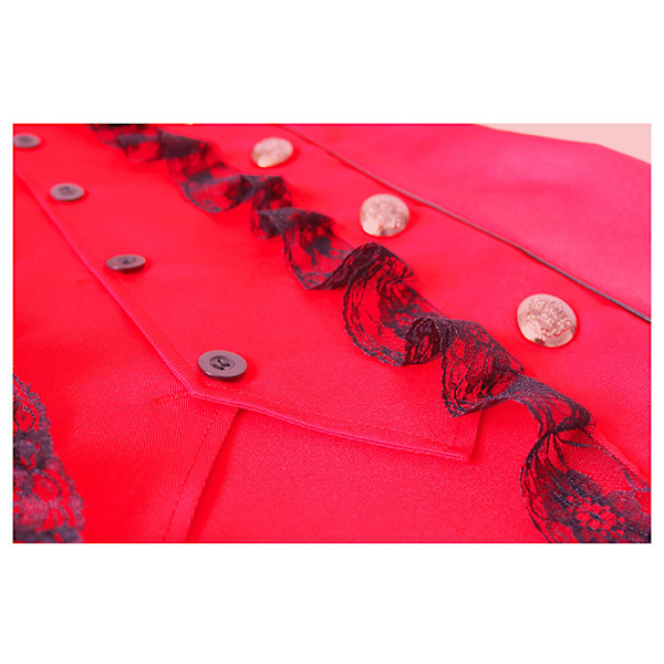 Gothic Steampunk Viktoriansk Renässans Medeltida Jacka för Kvinnor red 2XL